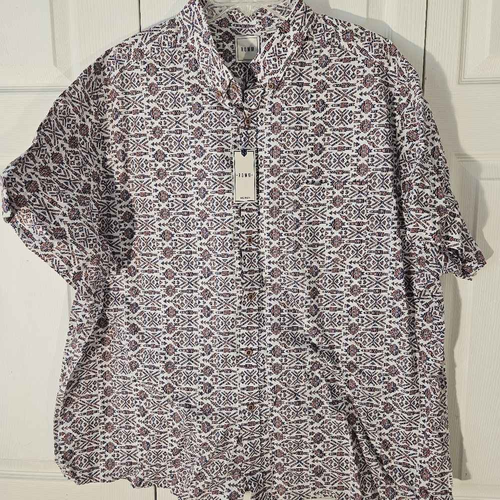 Sz 3XB Rowm southwest short sleeve shirt New
